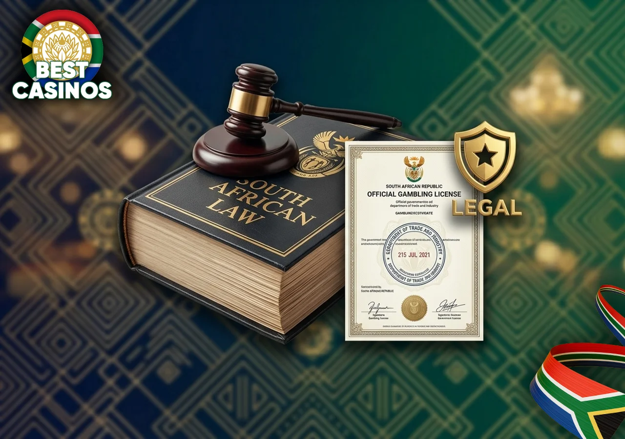 Legal status and licensing information for online gambling in South Africa.